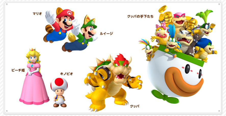 スーパー マリオ の キャラクター 世界漫画の物語