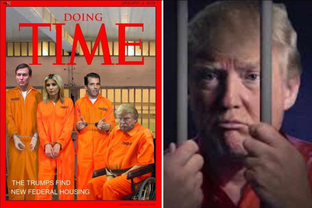 Photoshop images of Trump in prison.