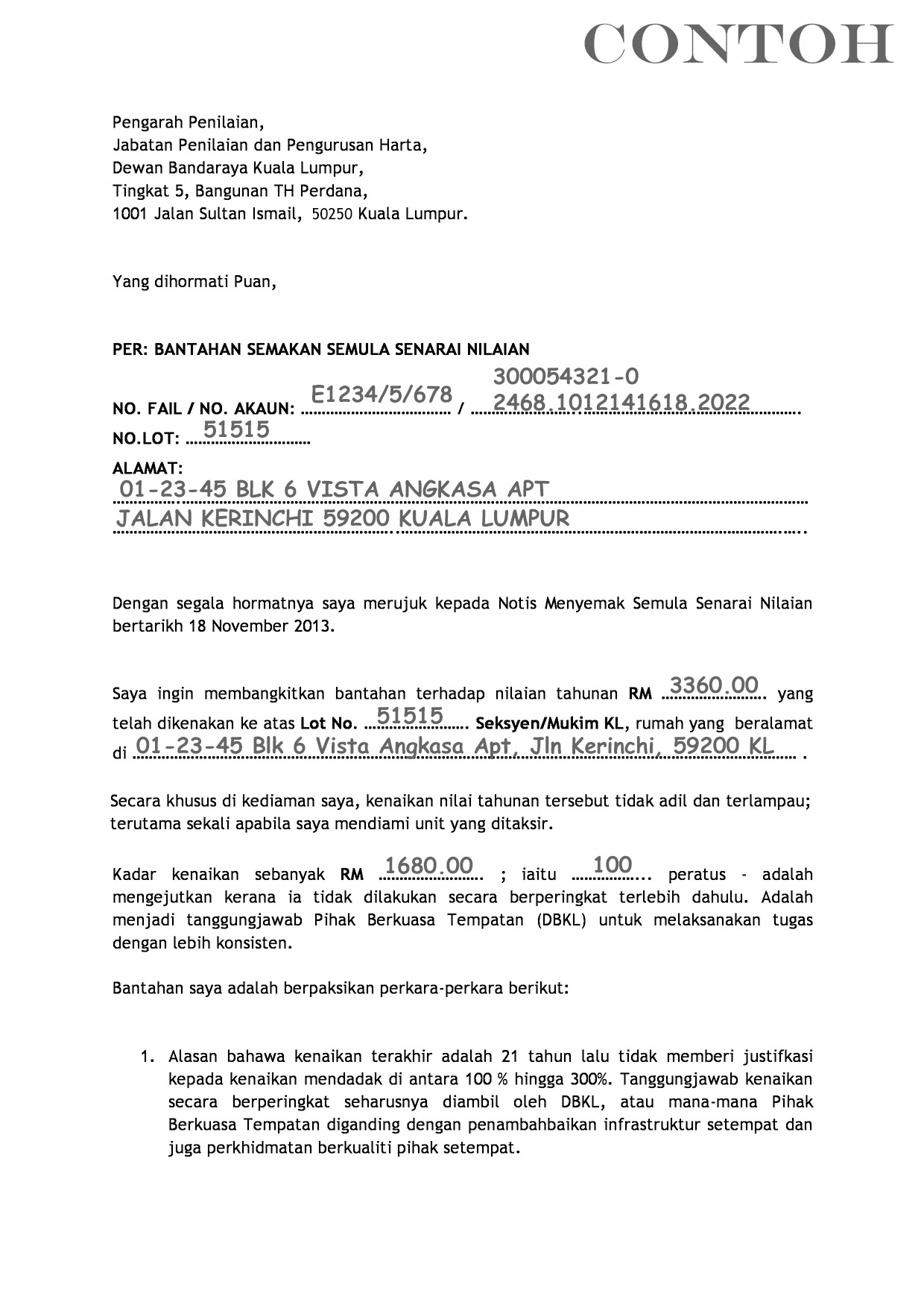 Surat Rasmi Rayuan Kastam