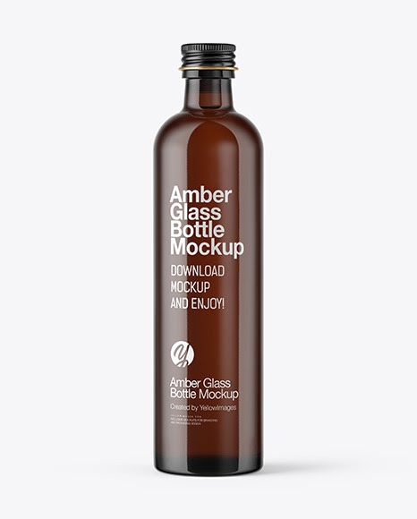 Download Amber Glass Bottle Mockup