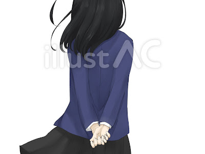 切ない 女の子 女の子 後ろ姿 イラスト 素材 894558