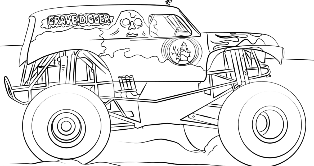 Download Coloring Pages Of Grave Digger Monster Truck - GeloManias