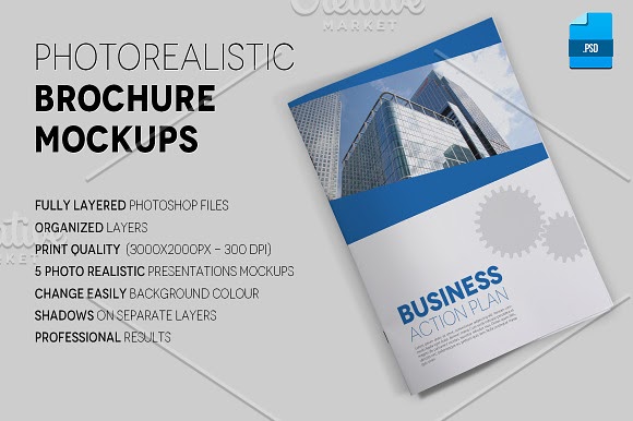 Download Download Photo Realistic A4 Brochure Mockups | Free PSD Mockups Download All