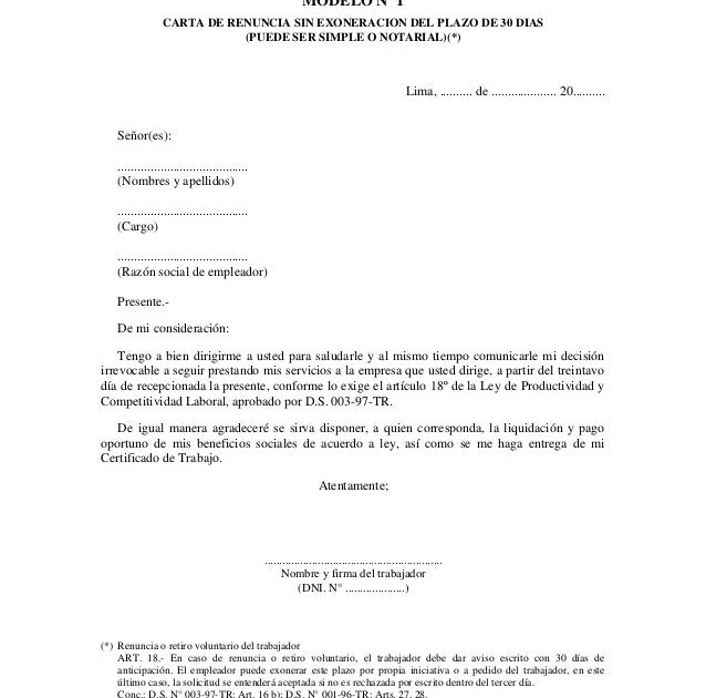 Modelo Carta De Despido Laboral Republica Dominicana 