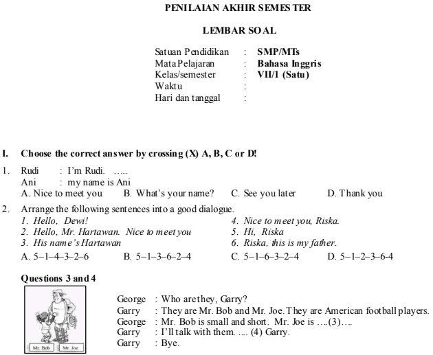 Soal Bam Kls 6 Uts 2 Ta 2019/2020 / Soal Bahasa Arab Kelas 5 Semester 2 Dan Kunci Jawaban ...