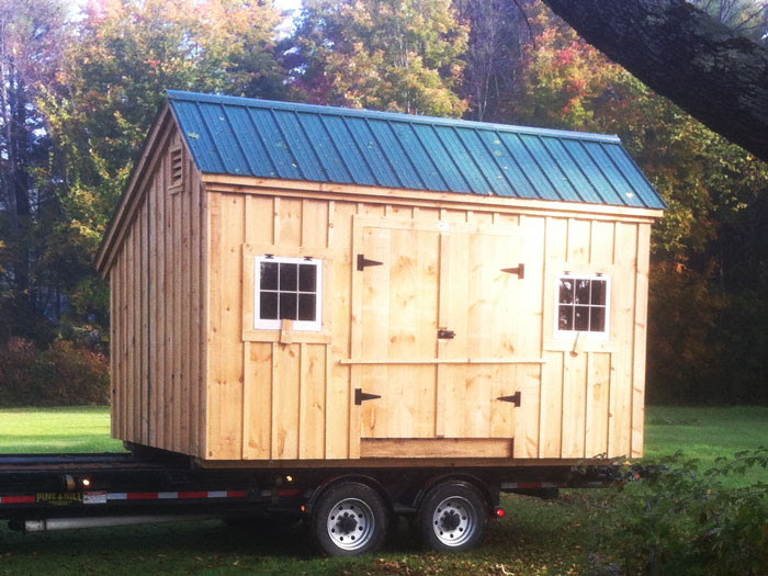 New england saltbox firewood shed