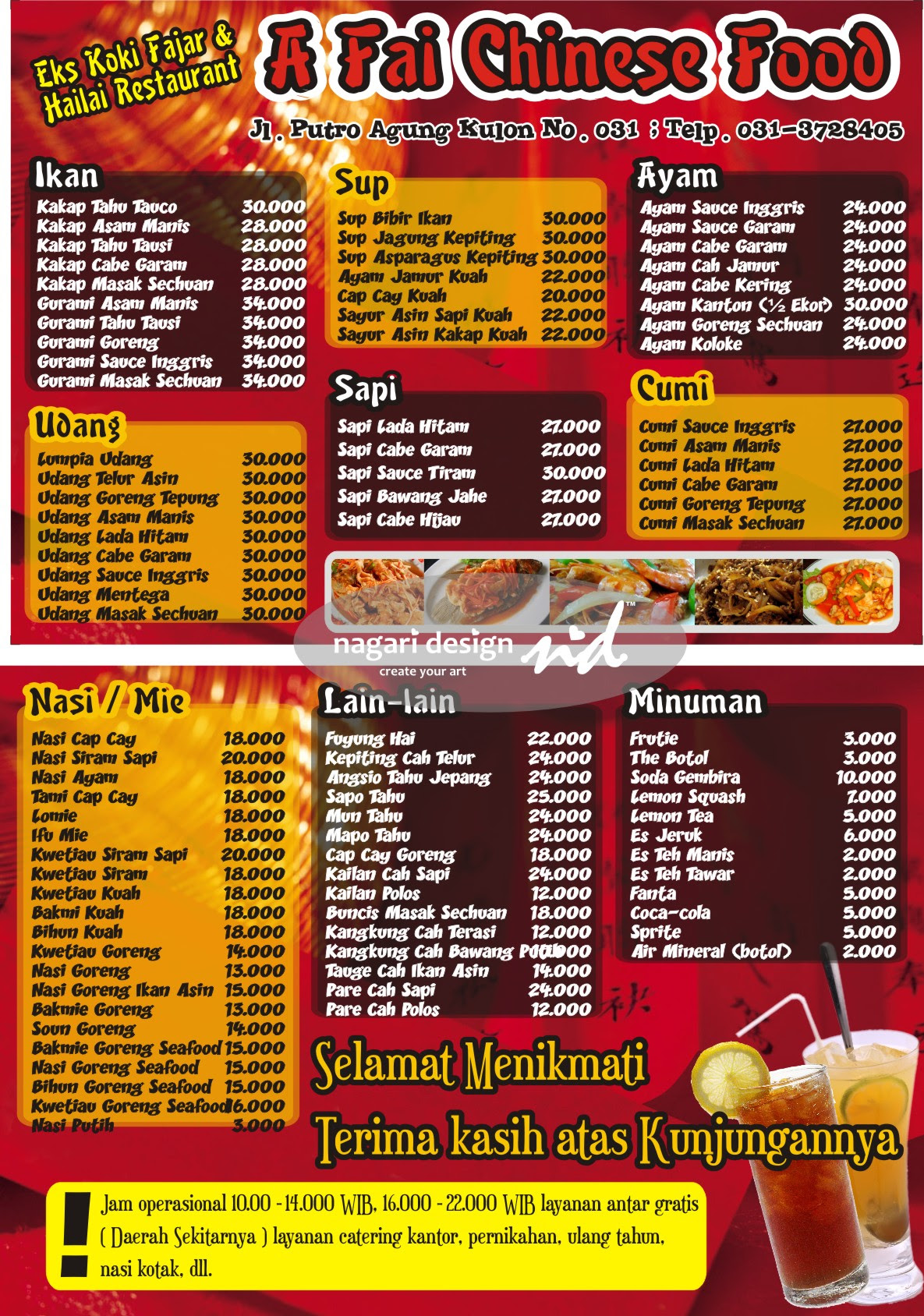 Gambar Brosur Menu Makanan - Contoh Wa