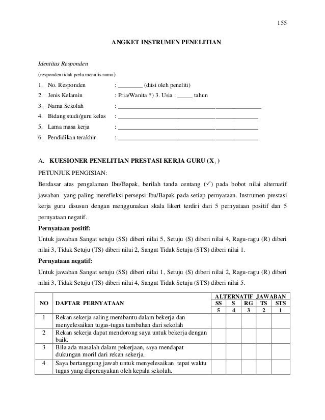 Contoh Instrumen Penelitian {{15}} - Contoh O