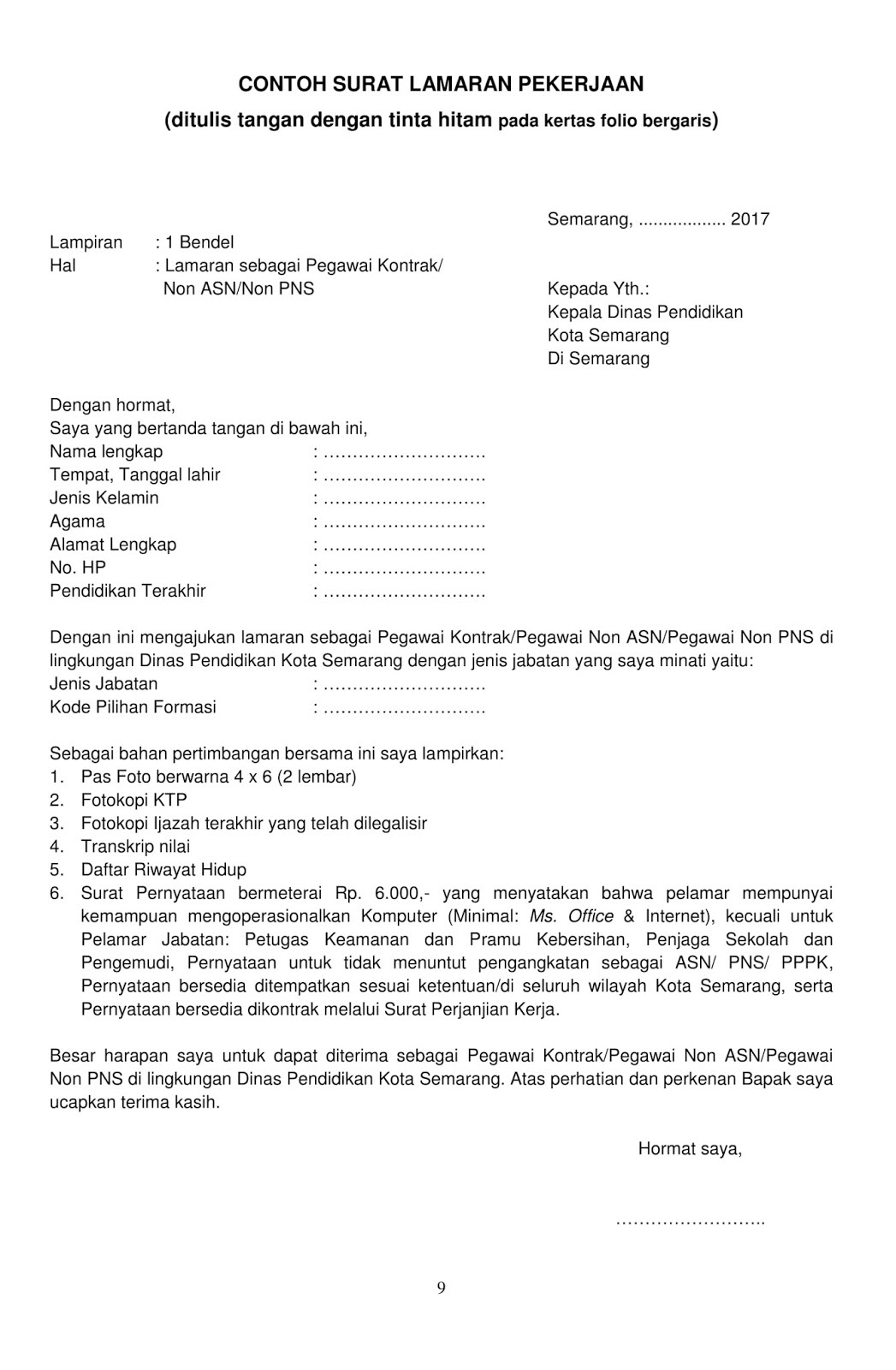 Contoh Surat Lamaran Kerja Di Optik Kacamata