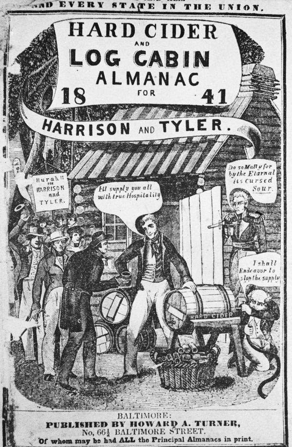 Hard cider and log cabin almanac. Almanac Cover Depicting Harrison And Tyler Posters Prints By Corbis