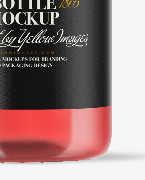 Download Download Clear Glass Rose Wine Bottle Mockup Psd
