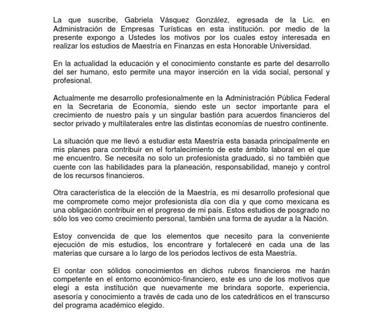 Carta De Exposicion De Motivos Porque Quiero Ser Policia 