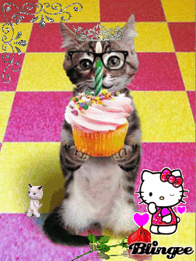 Gif Anime Joyeux Anniversaire Chat