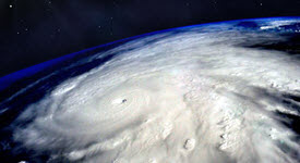 space view of a hurricane