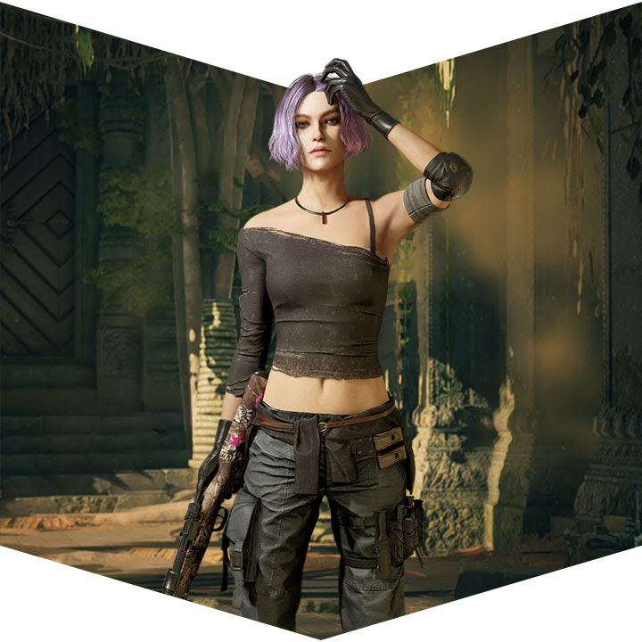 Key art for PUBG Season 8 featuring a female player character with purple hair