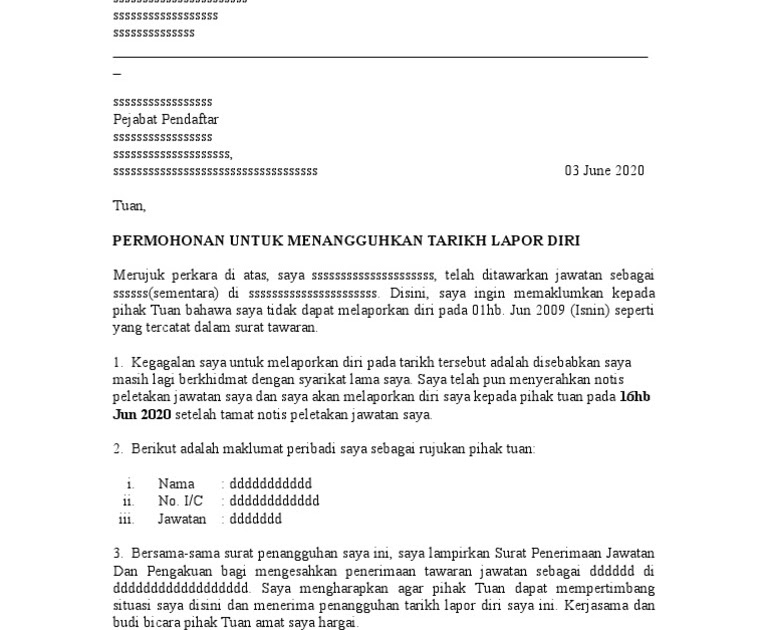 Surat Rayuan Menduduki Peperiksaan - Kuora v