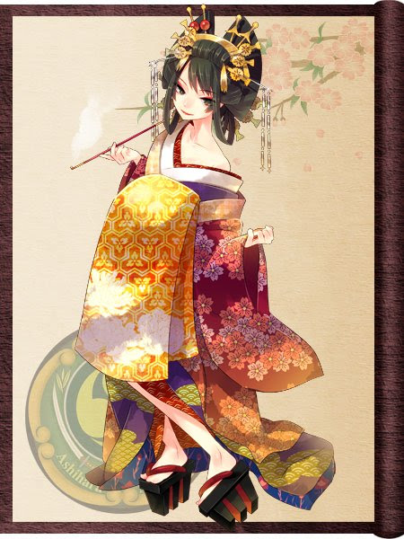 いろいろ かっこいい 花魁 イラスト 後ろ姿