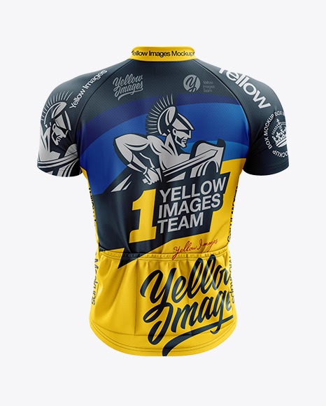 Men s Classic Cycling  Jersey  mockup  Back View PSD 