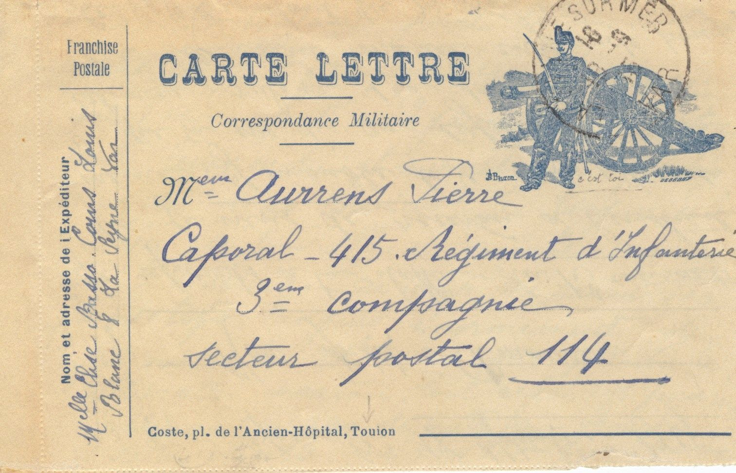 lettre poilu 14 18