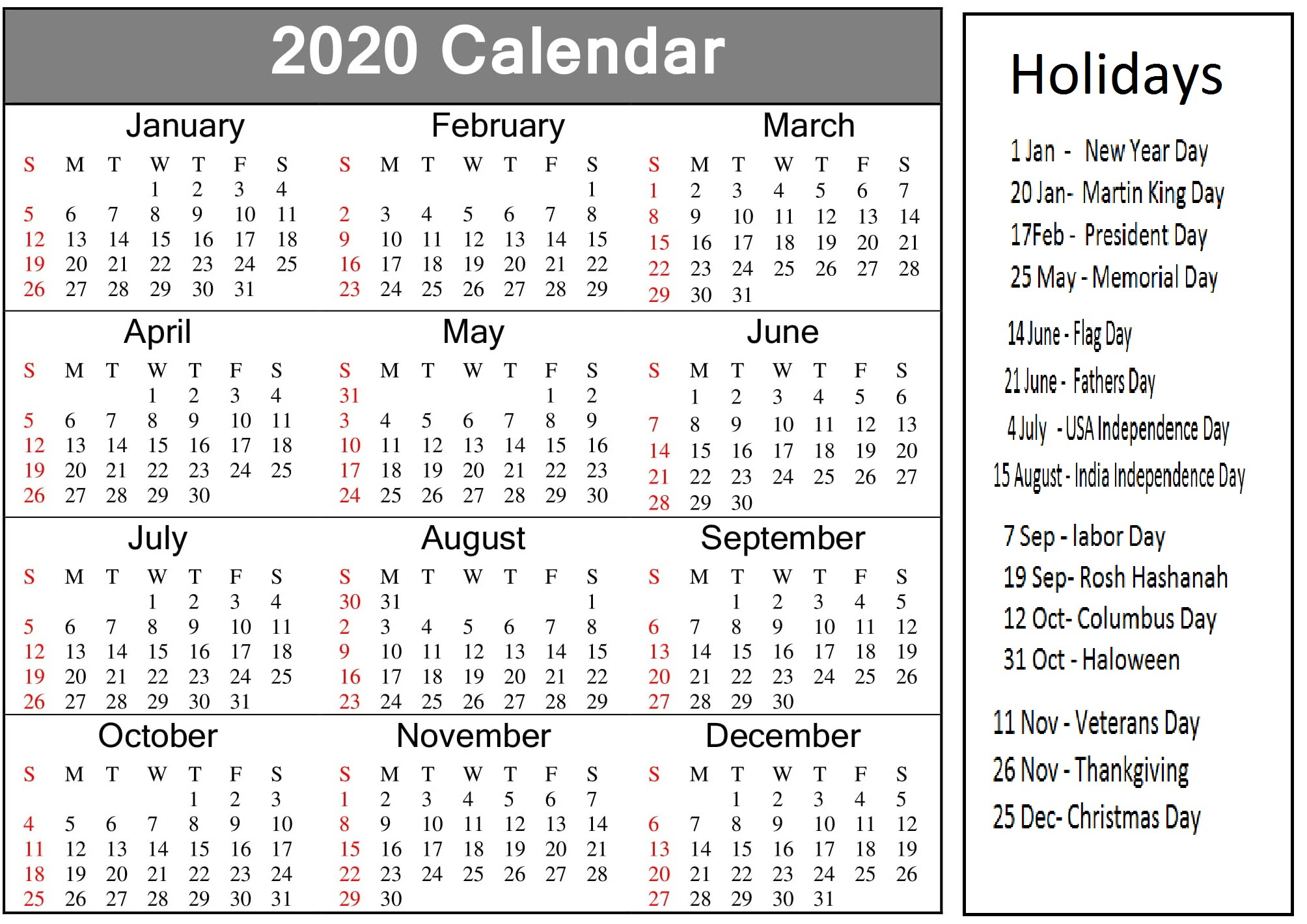Maybe you would like to learn more about one of these? Printable 2020 Calendar With American Holidays Latest Printable Calendar Template