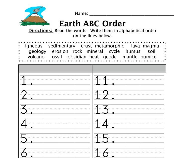 Free Printable Abc Order For Second Graders / ABC Order ...