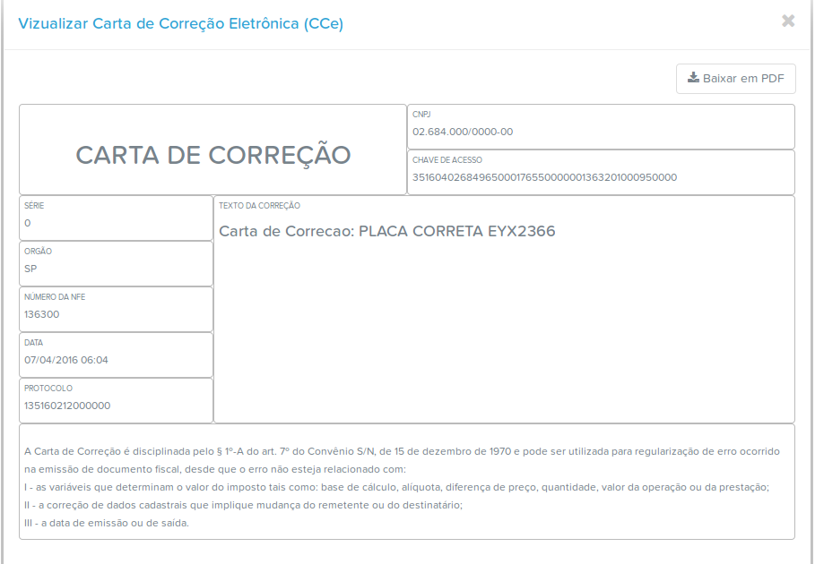 Carta De Correcao Nota Fiscal Exemplo - Sample Site g