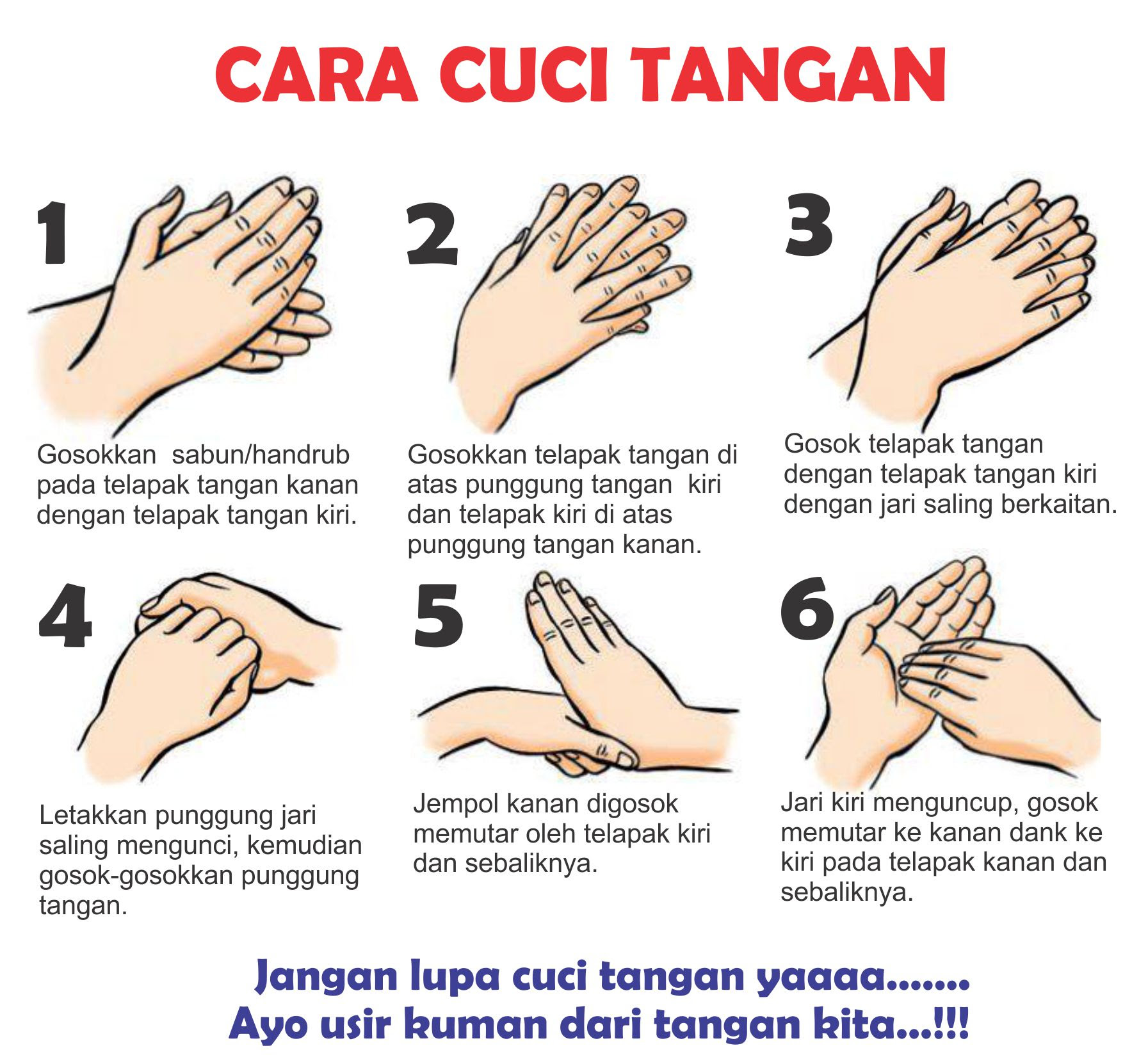 Lagu Cuci  Tangan  7 Langkah Animasi 