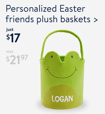 personalized easter friends plush baskets