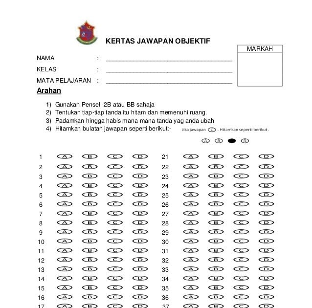Kertas Jawapan Objektif Spm Pdf - Frisuren z
