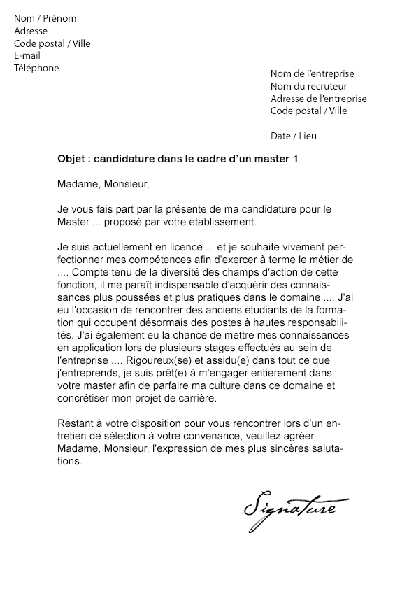 Lettre De Motivation Pour Université Staps