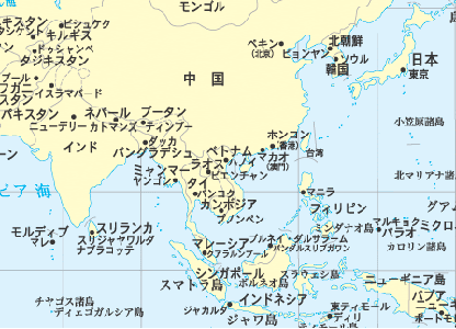 Japan Image 世界地図 アジア 首都