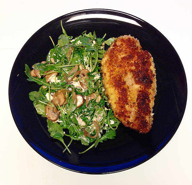 Panko Chicken Breast With Arugula And Provolne : Panko crusted poached egg with curried lentils ...