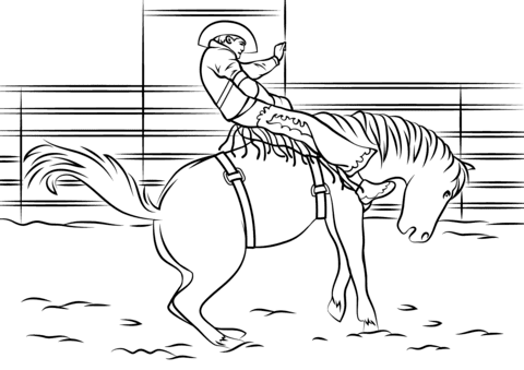 Saturday, november 24, 2018 free printable rodeo coloring pages. Saddle Bronc Rodeo Coloring Page Free Printable Coloring Pages