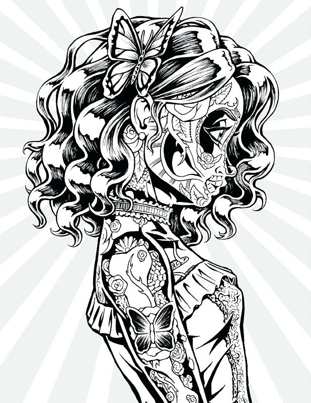 In coloringcrew.com find hundreds of coloring pages of day of the dead and online coloring pages for free. Dia De Los Muertos Drawing At Getdrawings Free Download
