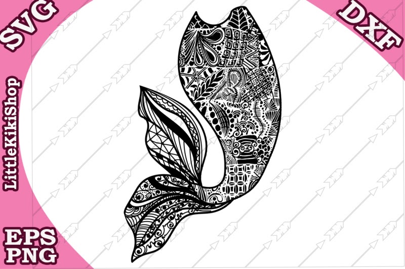 Download Free Zentangle Mermaid Tail Svg, MANDALA MERMAID SVG ...