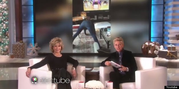 Ellen Secretly Films Portia As She Works Out To A Jane Fonda Video