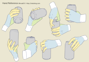イラスト 缶 上 から 持つ