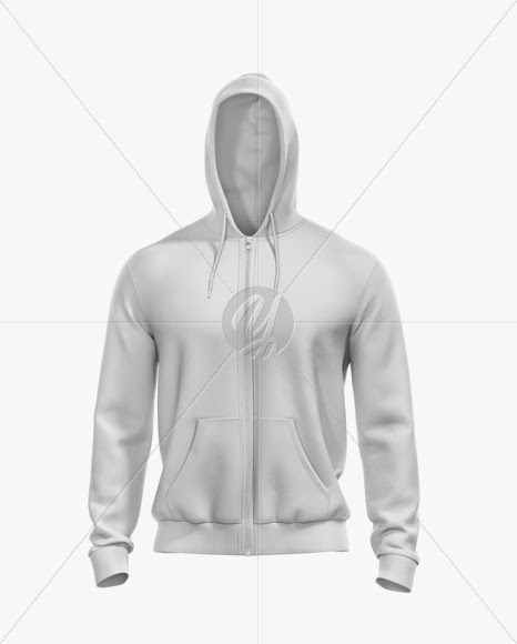 Download Download Men's Full-Zip Hoodie Mockup - Front View PSD