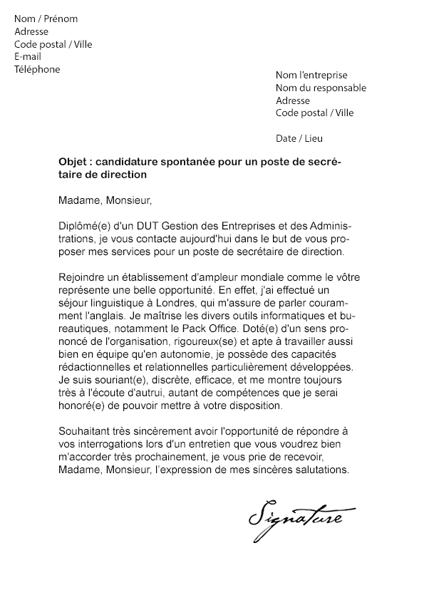 Lettre De Motivation Directeur Vente - Y Soalan