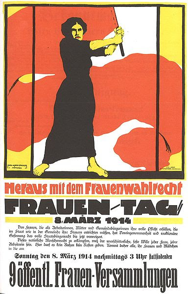 Ficheiro:Frauentag 1914 Heraus mit dem Frauenwahlrecht.jpg