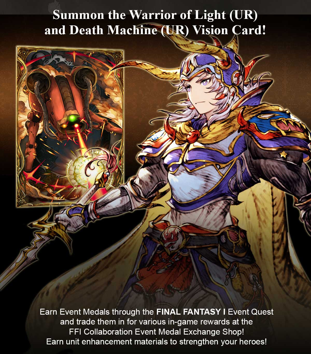 Summon the Warrior of Light (UR) and Death Machine (UR) Vision Card!