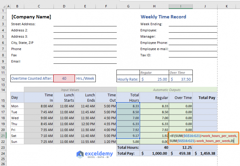 Business Days Formula Excel business