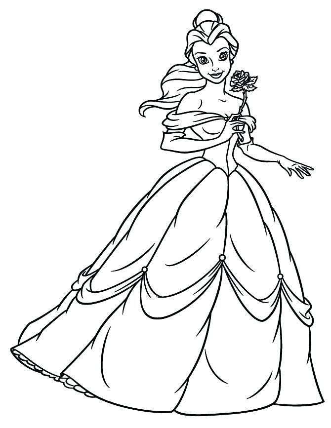 Afiefrocket Beauty And The Beast Princess Belle Coloring Pages