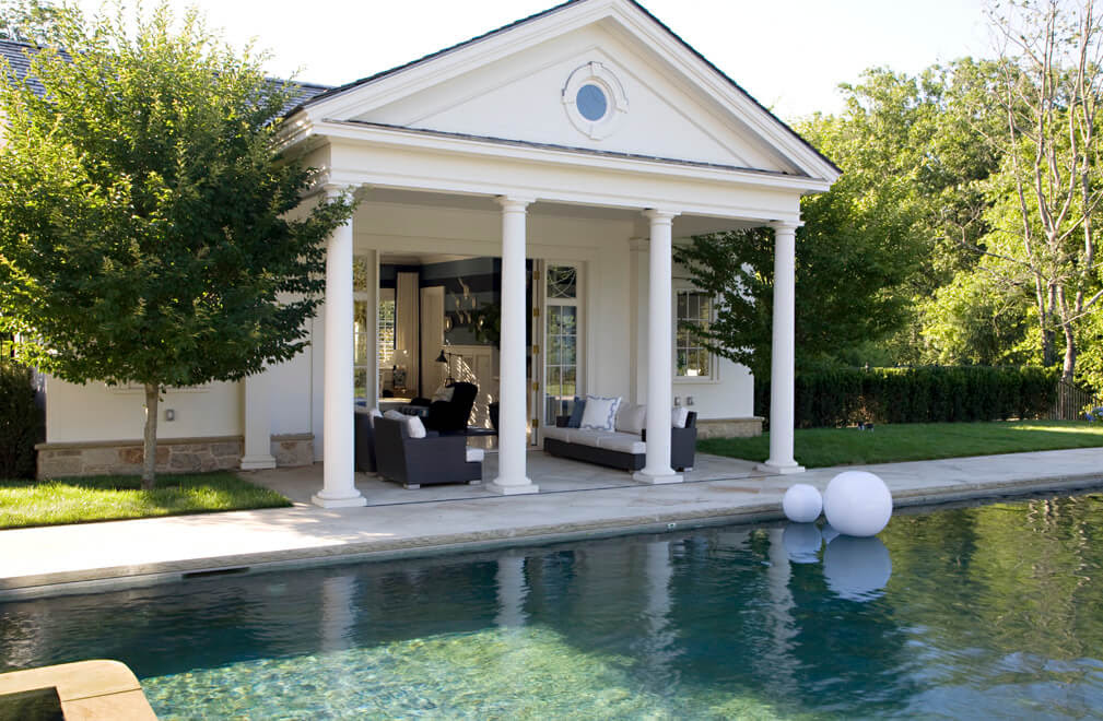 Pool houses are a fantastic addition to any outdoor or indoor pool and are not limited to becoming gyms, spas or hot tub houses. Classic Pool House Interior Design S B Long Interiors