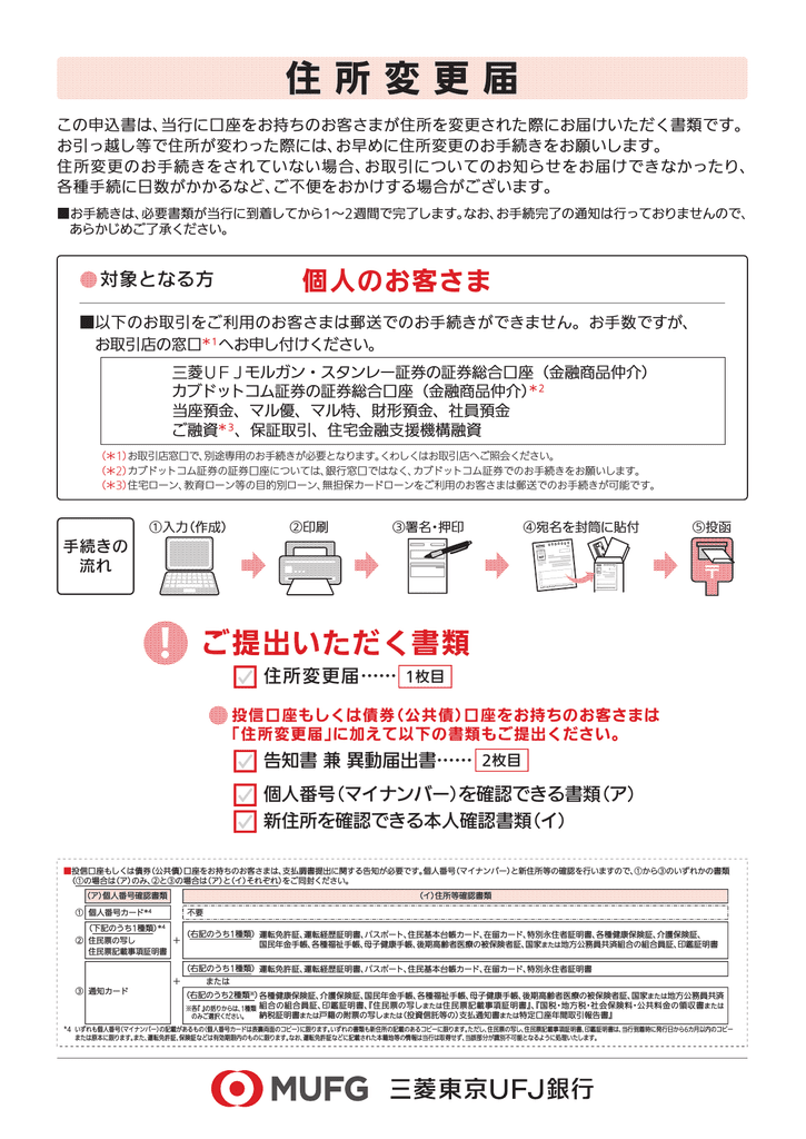 無料ダウンロード画像 優れた Ufj 住所 変更