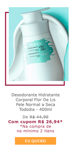 Desodorante Hidratante Corporal Flor De Lis Pele Normal a Seca Tododia - 400ml