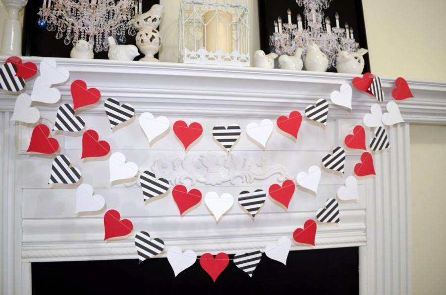 C $3.75 to c $4.18. Paper Heart Garland Valentines Day Garland Queen Of Hearts Birthday Decorations Black White Red Wedding Decor 2452739 Weddbook