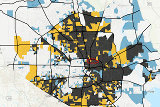 image of urban map with flood data