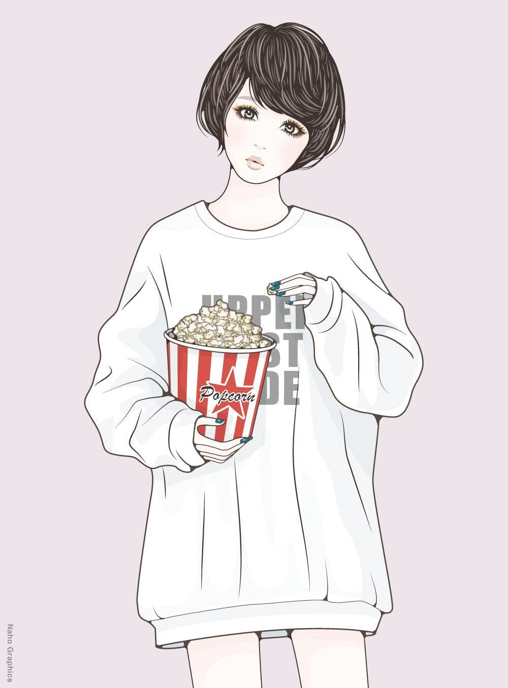 Ngagolak 女の子 イラスト シンプル