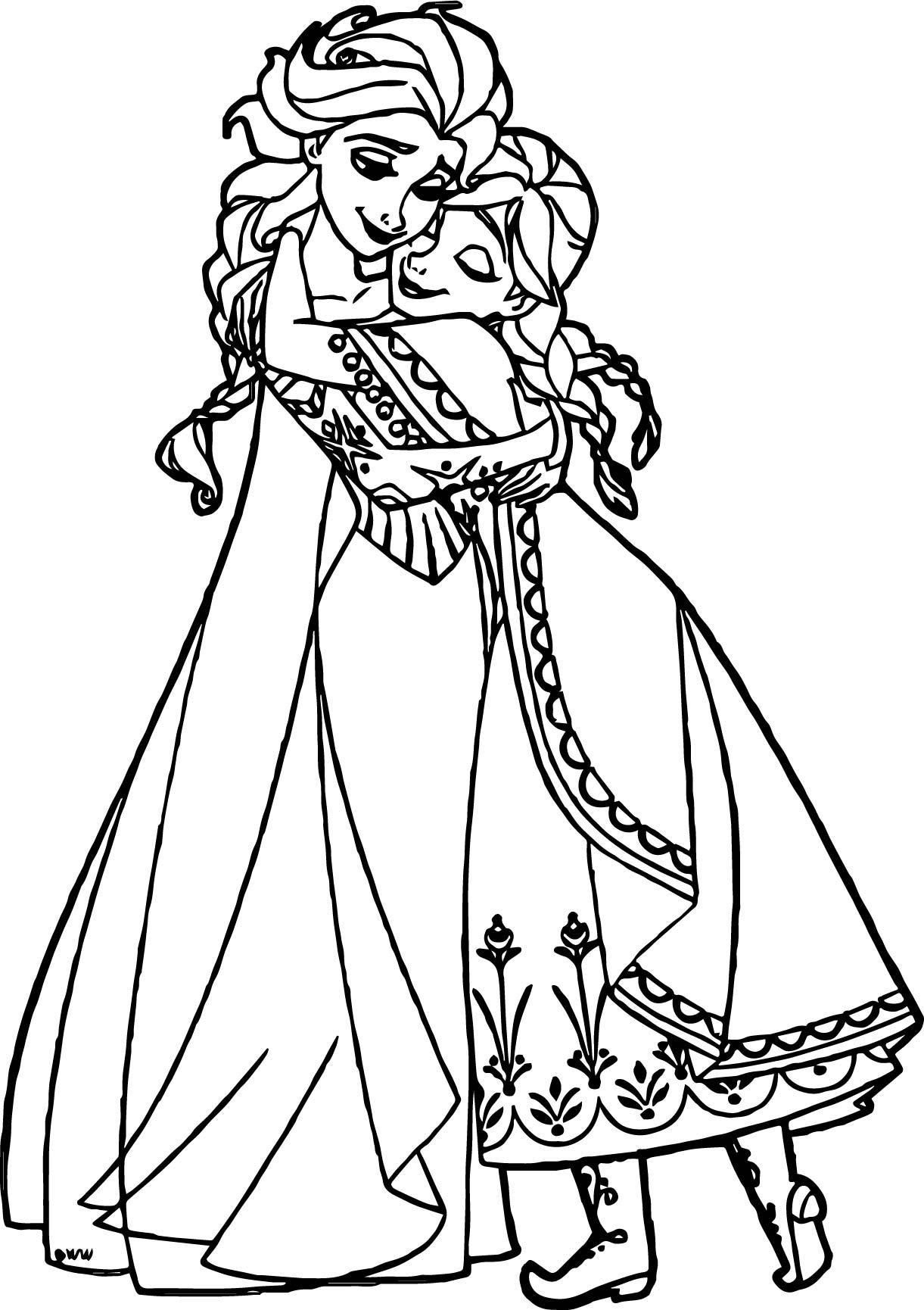 Download Colouring Page Elsa And Anna - 79+ Popular SVG Design